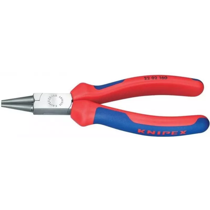 Knipex apvaliosios nosies replės l.160mm poliruota galvutėdaugiakomponentės rankenos