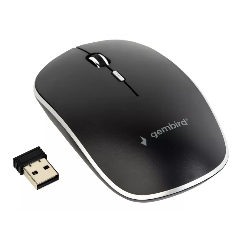 pelė USB OPTICAL WRL Juoda/SILENT MUSW-4BS-01 GEMBIRD