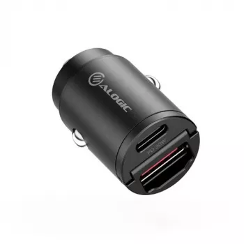 ALOGIC Rapid Power 30W Mini automobilinis kroviklis USB-C USB-A greitasis įkrovimas