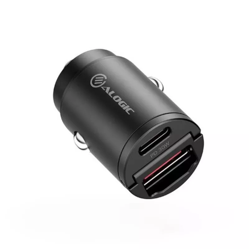 ALOGIC Rapid Power 30W Mini automobilinis kroviklis USB-C USB-A greitasis įkrovimas