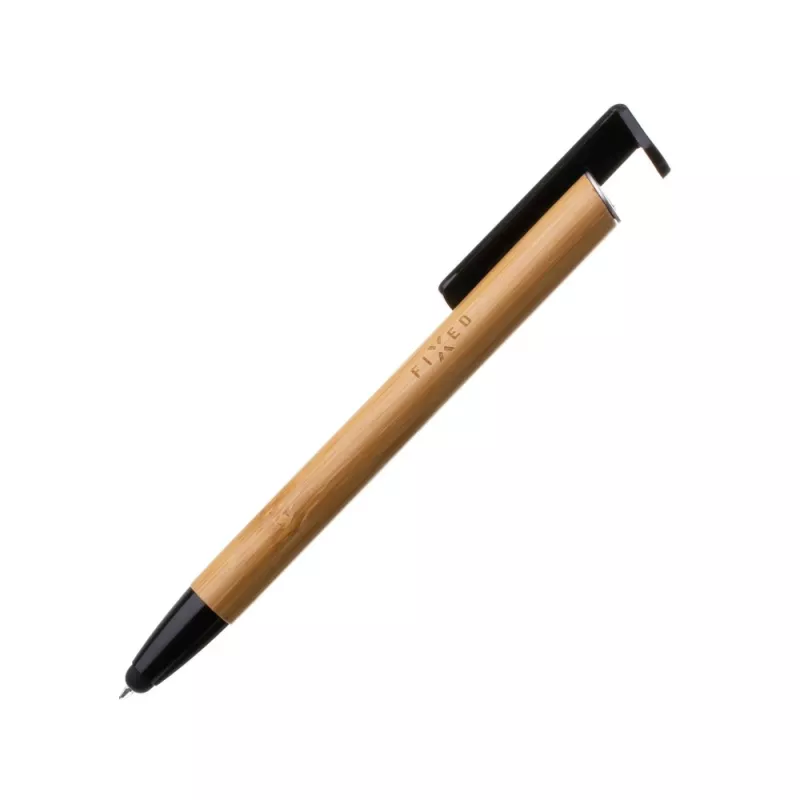 Rašiklis su stiliumi ir stovu FIXED FIXPEN-BA Bamboo — 3-in-1 rašiklis, jutiklinio ekrano stilius ir integruotas stalinis stovas