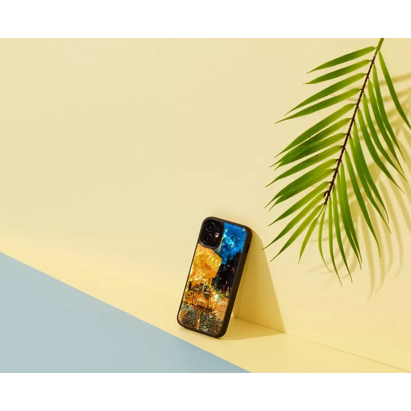 Apsauginis iKins dėklas, skirtas Apple iPhone 12 mini — juodas 'Cafe Terrace' dizainas