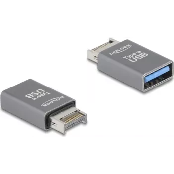 DeLOCK 67230 kabelio jungčių adapteris USB Type-E USB Type-A pilkas