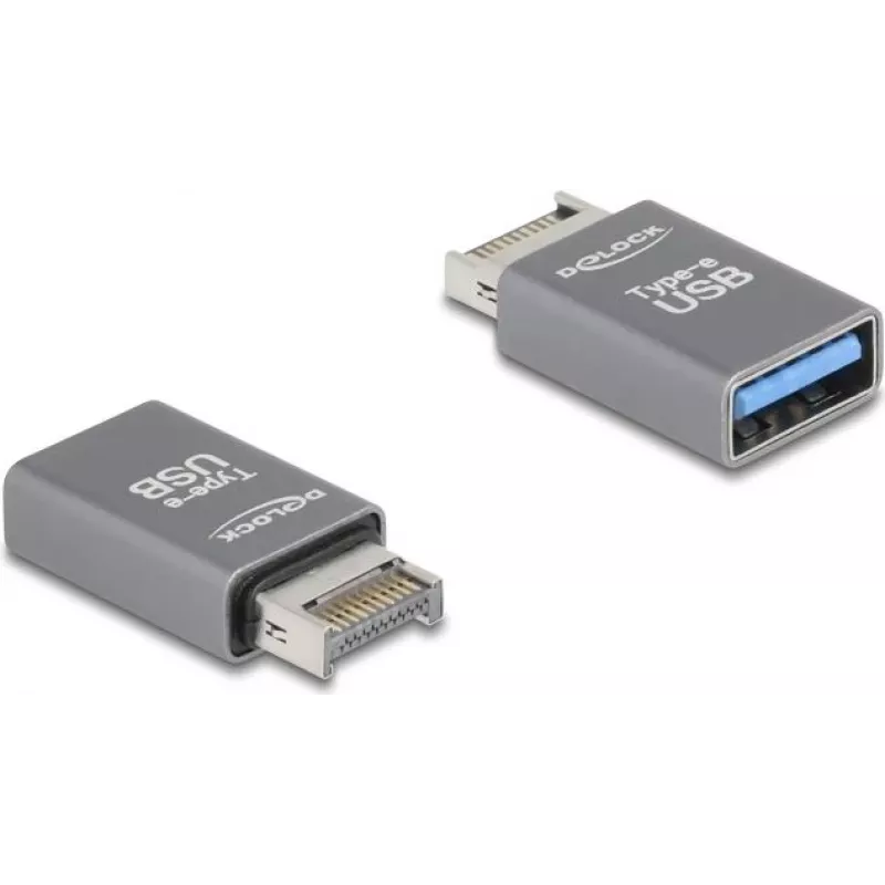 DeLOCK 67230 kabelio jungčių adapteris USB Type-E USB Type-A pilkas