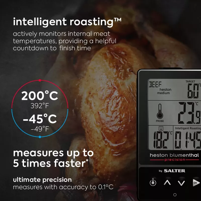 Skaitmeninis maisto termometras Salter 540A HBBKCR 5 viename precizinis — daugiafunkcis virtuvės zondas
