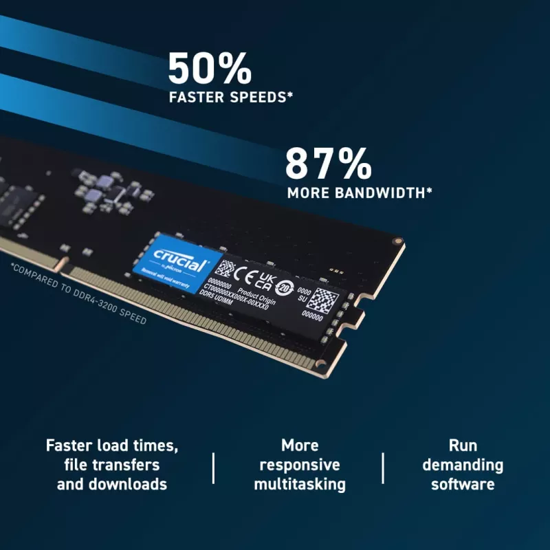 Crucial CT2K32G56C46U5 atminties modulis 64 GB 2 x 32 GB DDR5 5600 MHz