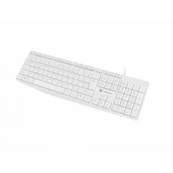 Pilno dydžio laidinė klaviatūra NATEC NAUTILUS NKL-1951, 105 klavišų, US International QWERTY, balta, USB, 1,8 m