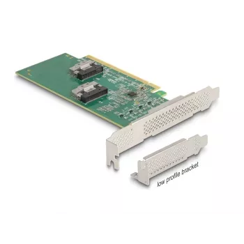 DeLOCK PCI Express 4.0 x16 kortelė prie 4 x SFF-8639 NVMe – Bifurkacija – Žemo profilio formos koeficientas