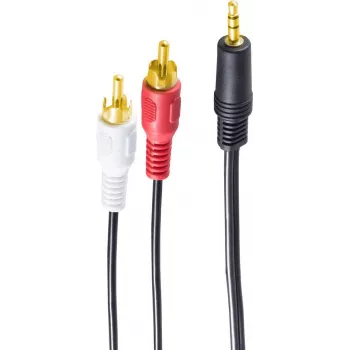 shiverpeaks BS30832-G garso kabelis 1,5 m 3,5 mm 2 x RCA juodas (BS30832-G)