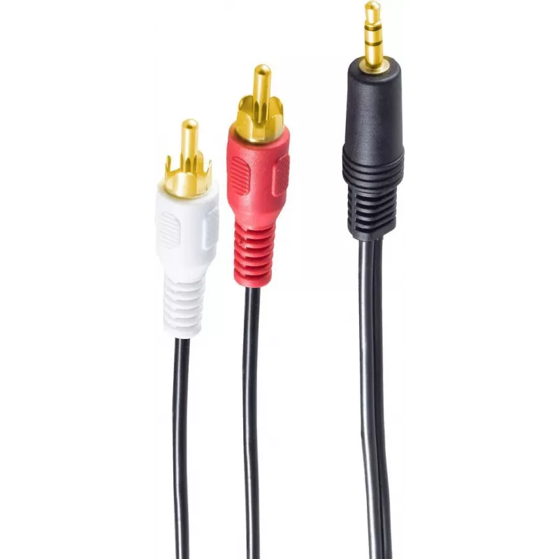 shiverpeaks BS30832-G garso kabelis 1,5 m 3,5 mm 2 x RCA juodas (BS30832-G)