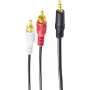 shiverpeaks BS30832-G garso kabelis 1,5 m 3,5 mm 2 x RCA juodas (BS30832-G)