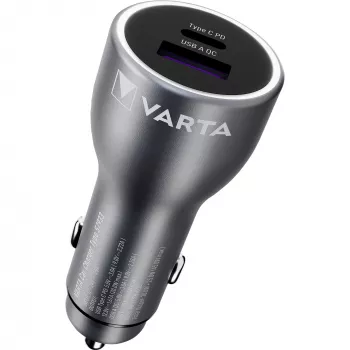 Automobilinis kroviklis Varta 57933101111, 45 W bendra galia, 1× USB-A, 1× USB-C