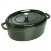 Staub La Cocotte 33 cm ovalus ketaus puodas, Bazilikų žalios spalvos