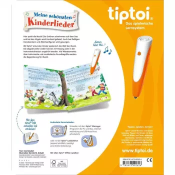 tiptoi Mano gražiausios vaikiškos dainelės, mokomoji knyga