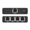 Ethernet mini jungiklis QOLTEC 52293 1x4 RJ45, 1 įėjimo 4 išėjimų nevaldomas tinklo skirstytuvas
