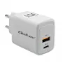 Įkroviklis QOLTEC 51824 GaN 35W USB-C PD & USB QC 3.0, 5–20V, 1x USB-C, 1x USB-A