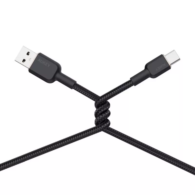 USB A į USB C laidas Aukey CB-NAC1, 1 m, pintas nailonas, USB PD 60W, USB 2.0
