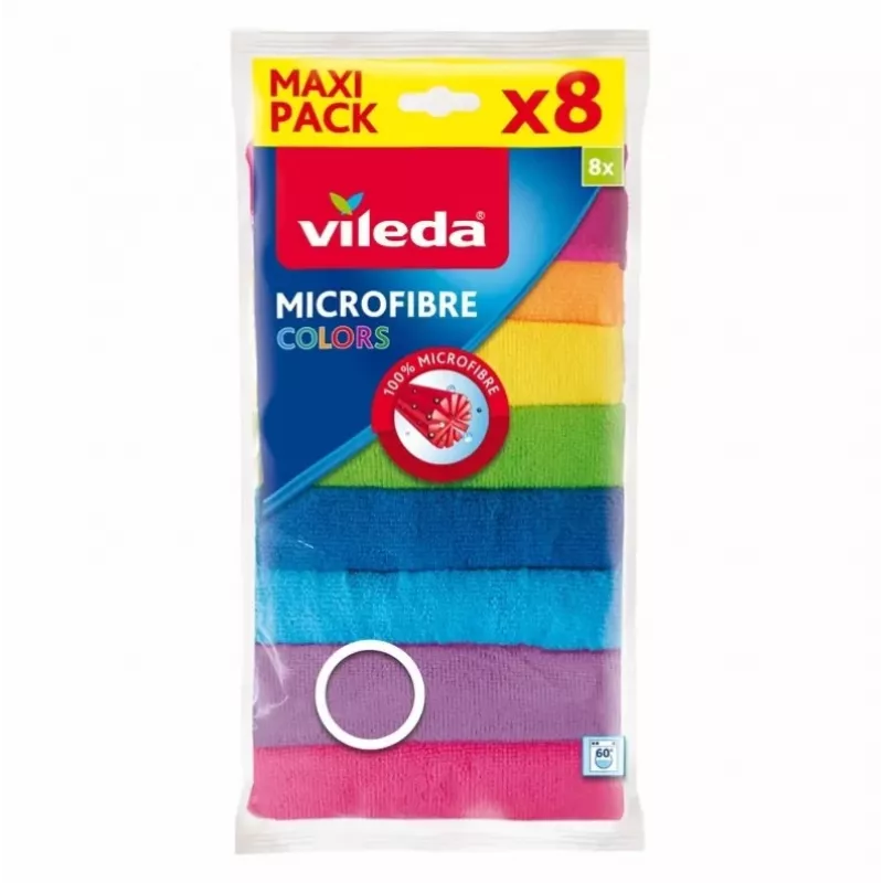 Valymo šluostės Vileda Microfibre Colors 8 vnt.