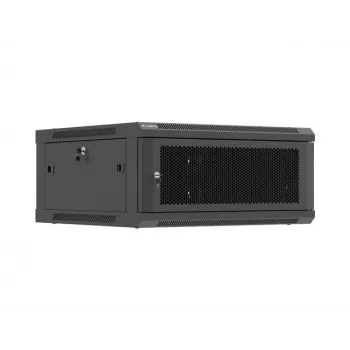 Prie sienos montuojama 19 colių 4U LANBERG montavimo spinta 600x600 mm, juoda