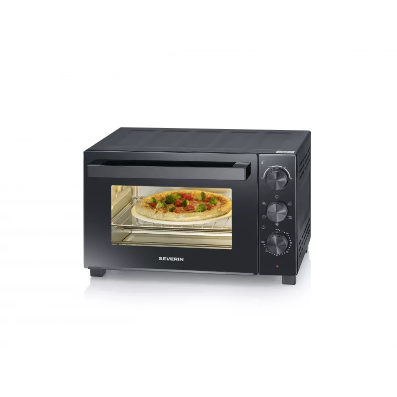 Mini krosnelė SEVERIN TO 2075 — 30 l talpa, 1600 W, pastatoma, juoda, grilio funkcija