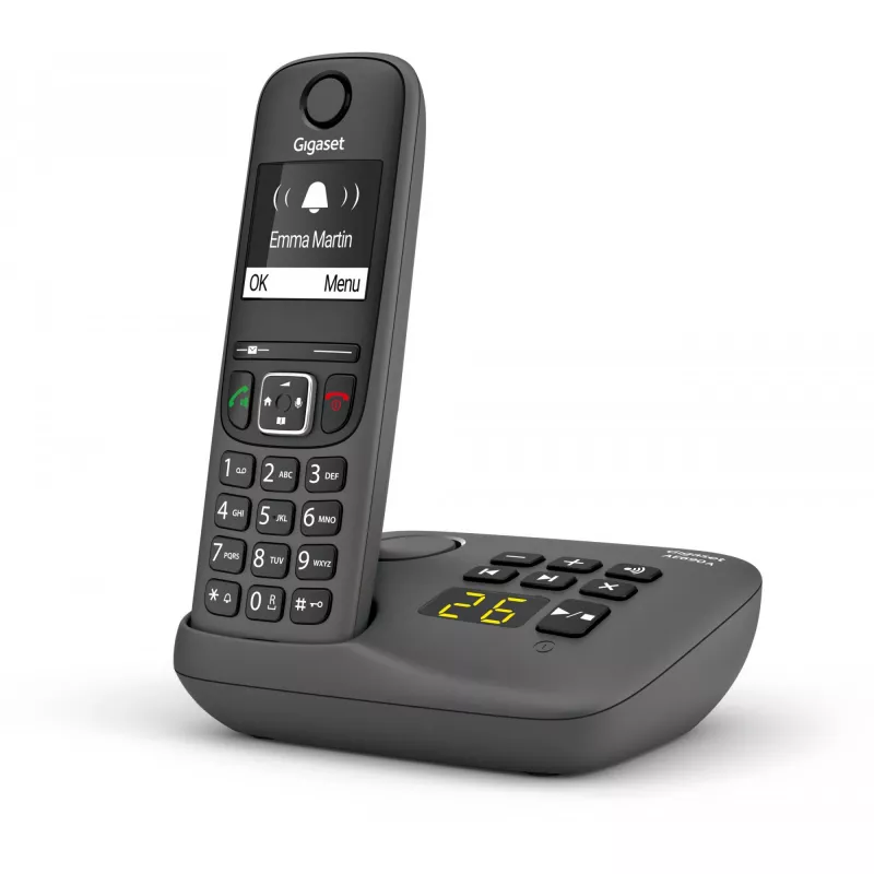 Analoginis/DECT telefonas Gigaset AE690A skambintojo ID belaidis ragelis Antracitas