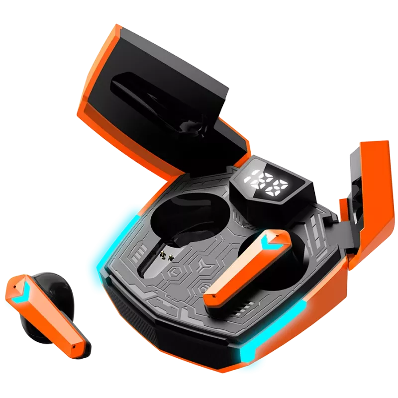 Canyon GTWS-2 Ausinės Belaidės Ausų Kabliukai Žaidimams USB Type-C Bluetooth Įkrovimo Dokas Oranžinė (CND-GTWS2O)
