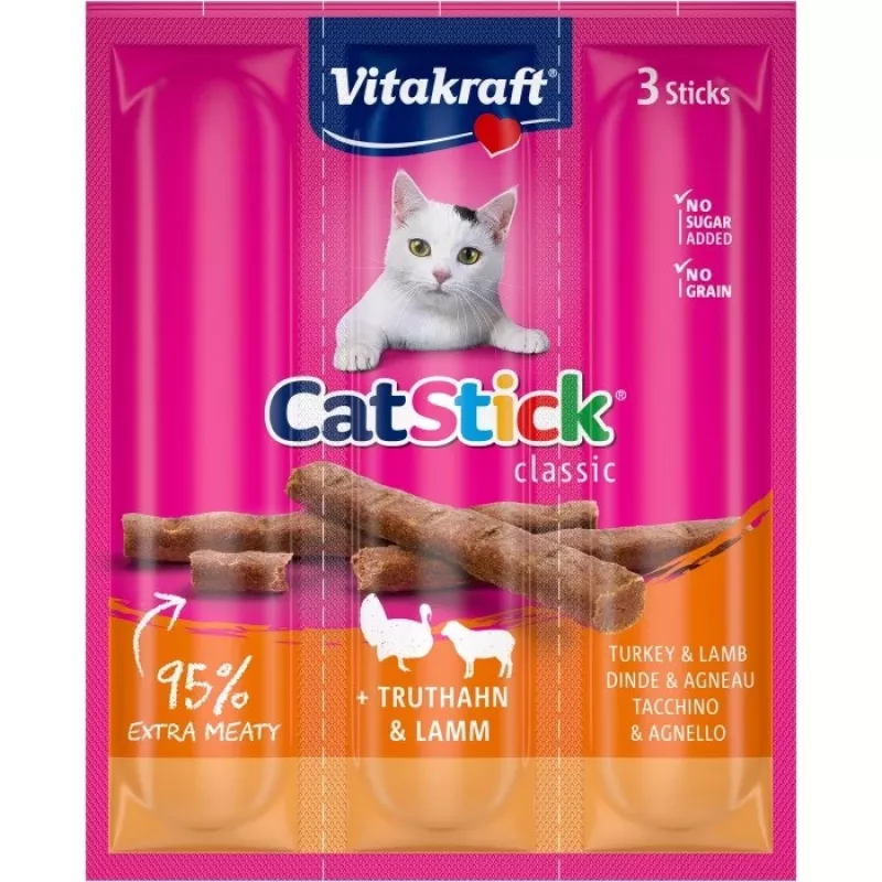 VITAKRAFT Cat Stick Turkey and lamb - kačių skanėstai - 18 g