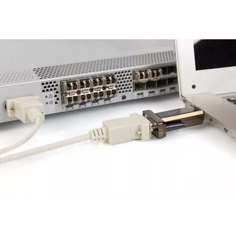 DIGITUS USB 2.0 į serijinį keitiklį DSUB 9M su USB A kabeliu 80cm FTDI mikroschema USB 2.0 į RS232 (FT232RL)