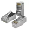 Modulinė RJ45 jungtis QOLTEC 54554 CAT5e FTP, 100 vnt., sidabrinė, plastikinė, 11×22×18 mm