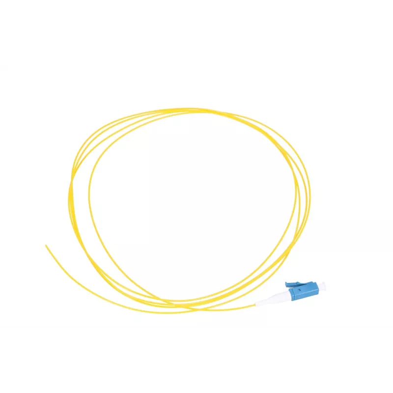 Pigtail LC/PC vienmodis Extralink 1,5 m, 900 µm G.657.A1 FTTH, geltonas, Easy-strip
