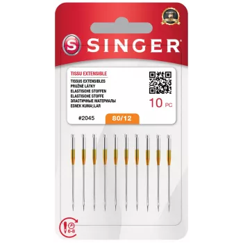 SINGER siuvimo mašinų adatos N204511M1003 — modelis 2045 SZ12 BLST, pakuotėje 10 vnt., universalios buitinės siuvimo adatos