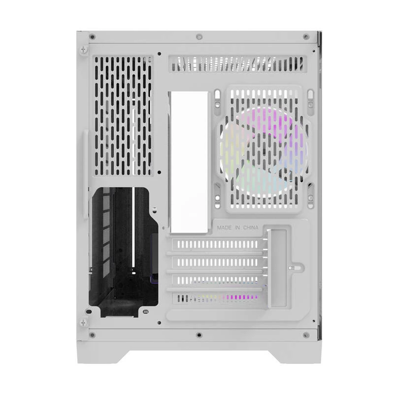 Darflash FT418 kompiuterio korpusas + 6 aRGB ventiliatoriai (baltas)