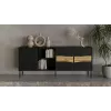 Cama INSERTO 3D1W komoda 190x40x80 juodas + LED