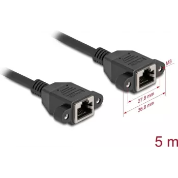 DeLOCK 90787 tinklo kabelis juodas 5 m Cat6a S/FTP