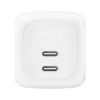 Vidinis kintamosios srovės greitasis įkroviklis Belkin WCH020KQ2MWH-B6 — 2x USB‑C, 2 m integruotas laidas, baltas
