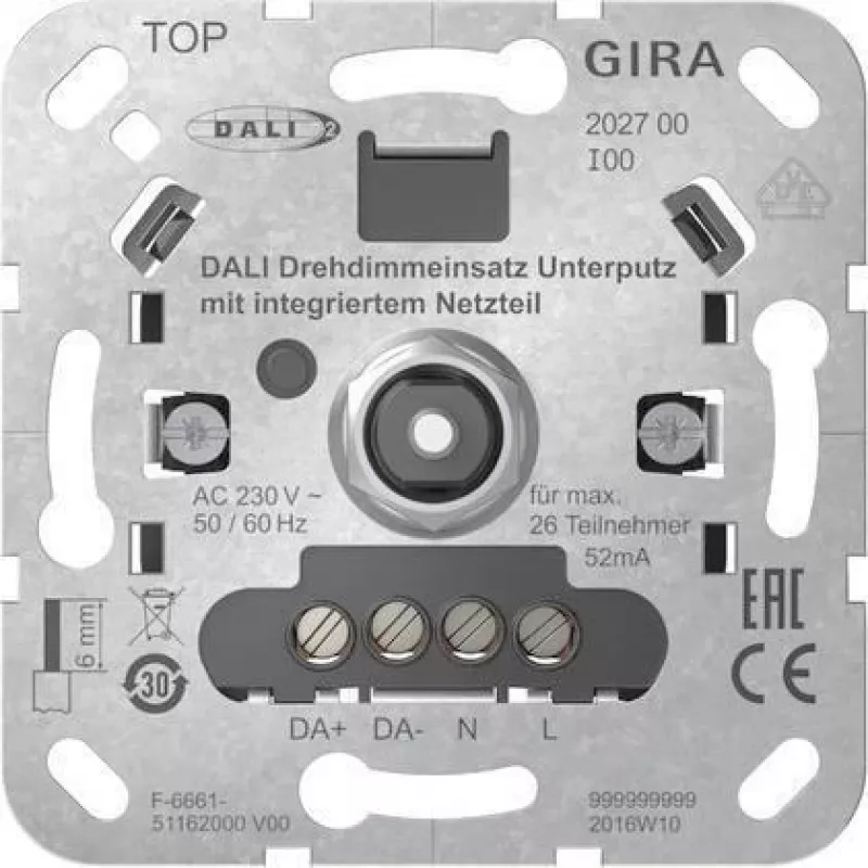 GIRA 202700 DALI Drehdimmeins.UPPower Supply Insert (202700)