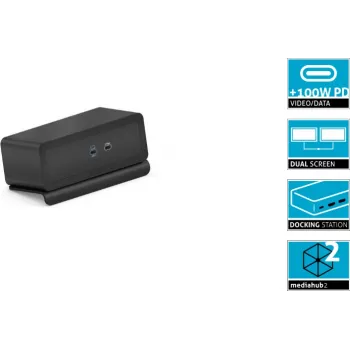 Dokų stotelė PureLink Mediahub2 USB-C (M2-ENC07-9940) – juoda, USB-C prieglobos jungtis