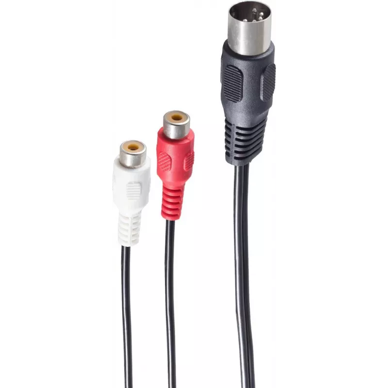 Garsinis kabelis ShiverPeaks BS10201 0,2 m DIN (5 kontaktų) 2 × RCA juodas