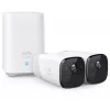 Eufy Security, eufyCam 2 Pro belaidė namų apsaugos kamerų sistema, 365 dienų baterijos veikimo laikas, suderinamumas su HomeKit, 2K raiška, IP67 atsparumas oro sąlygoms, naktinis matymas, 2 kamerų rinkinys, be mėnesinio mokesčio