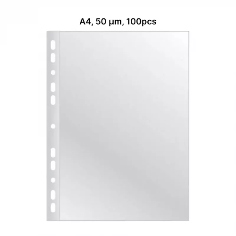 AD Class PERFORUOTI ĮDĖKLAI Cristal Clear A4 50 micr., pakuotė 100 vnt.