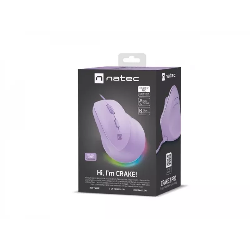 „NATEC Crake 2 Pro“ pelė universali dešiniarankė USB-A optinė 12800 DPI