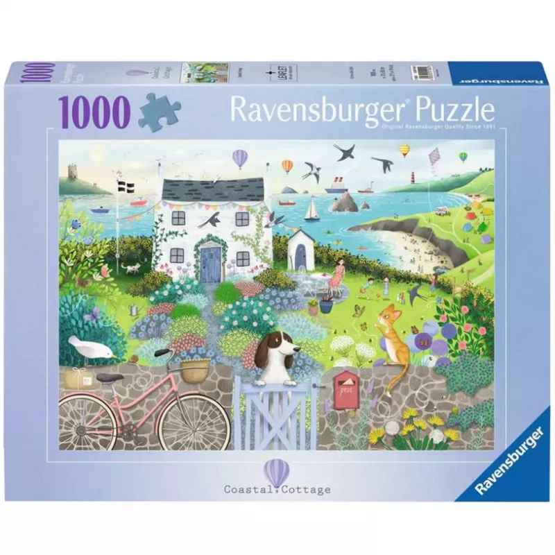 Dėlionė Ravensburger Coastal Cottage 1000 vnt., 700 mm pločio, 2 mm storio