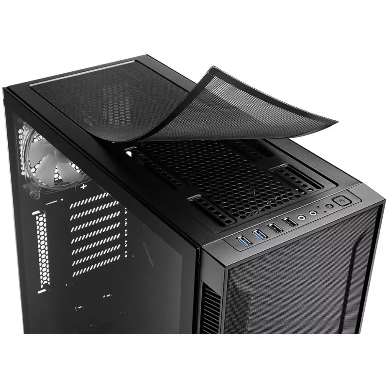 PC korpusas Sharkoon TG6M RGB Tower juoda