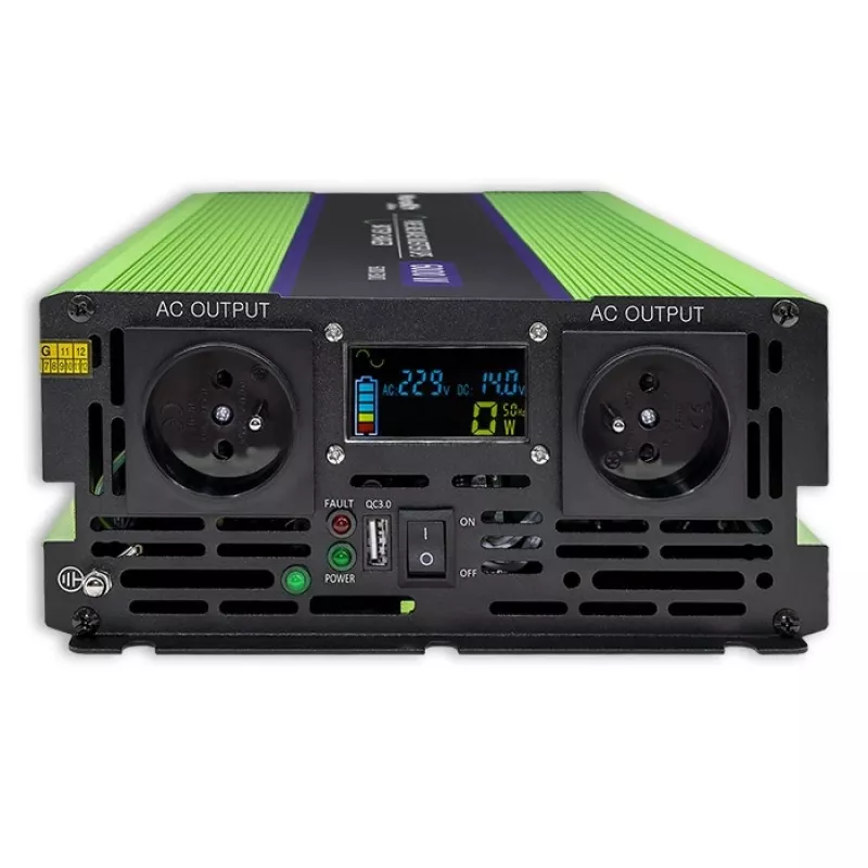 Automobilinis inverteris Qoltec Monolith 6000 W žalias 12 V