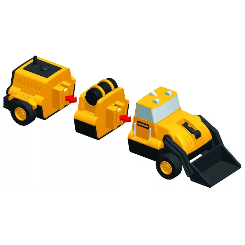 Transporto priemonių rinkinys Popular Playthings Mix or Match Vehicles Construction Juoda Geltona