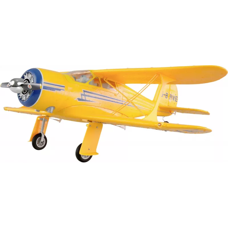RC lėktuvas Amewi AMXFlight Beech D17s 3D/6G RTF — geltonas, paruoštas skrydžiui modelis