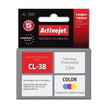 Activejet AC-38R rašalas (pakaitalas Canon CL-38; Premium; 12 ml; spalvotas)