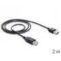 USB laidas DeLOCK EASY-USB 2.0-A 2m juodas