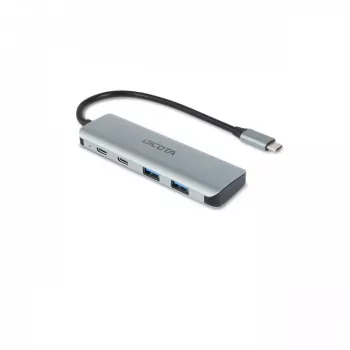 USB Type-C Hub DICOTA D32061 10000 Mbit/s sidabrinis