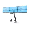 StarTech.com Skersinio trijų monitorių stalinis laikiklis iki trijų 27 colių ekranų, VESA 75x75/100x100, beranktis rankos reguliavimas, C spaustuvas / kabelio anga, spyruoklinė ranka